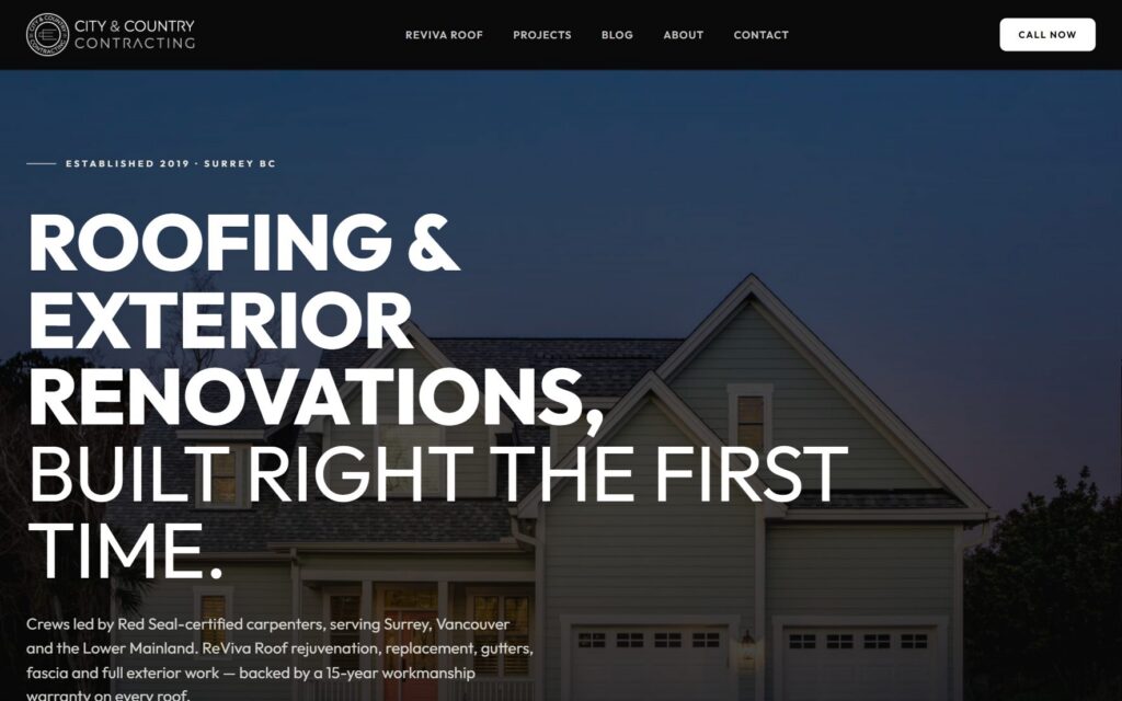 City & Country Contracting website